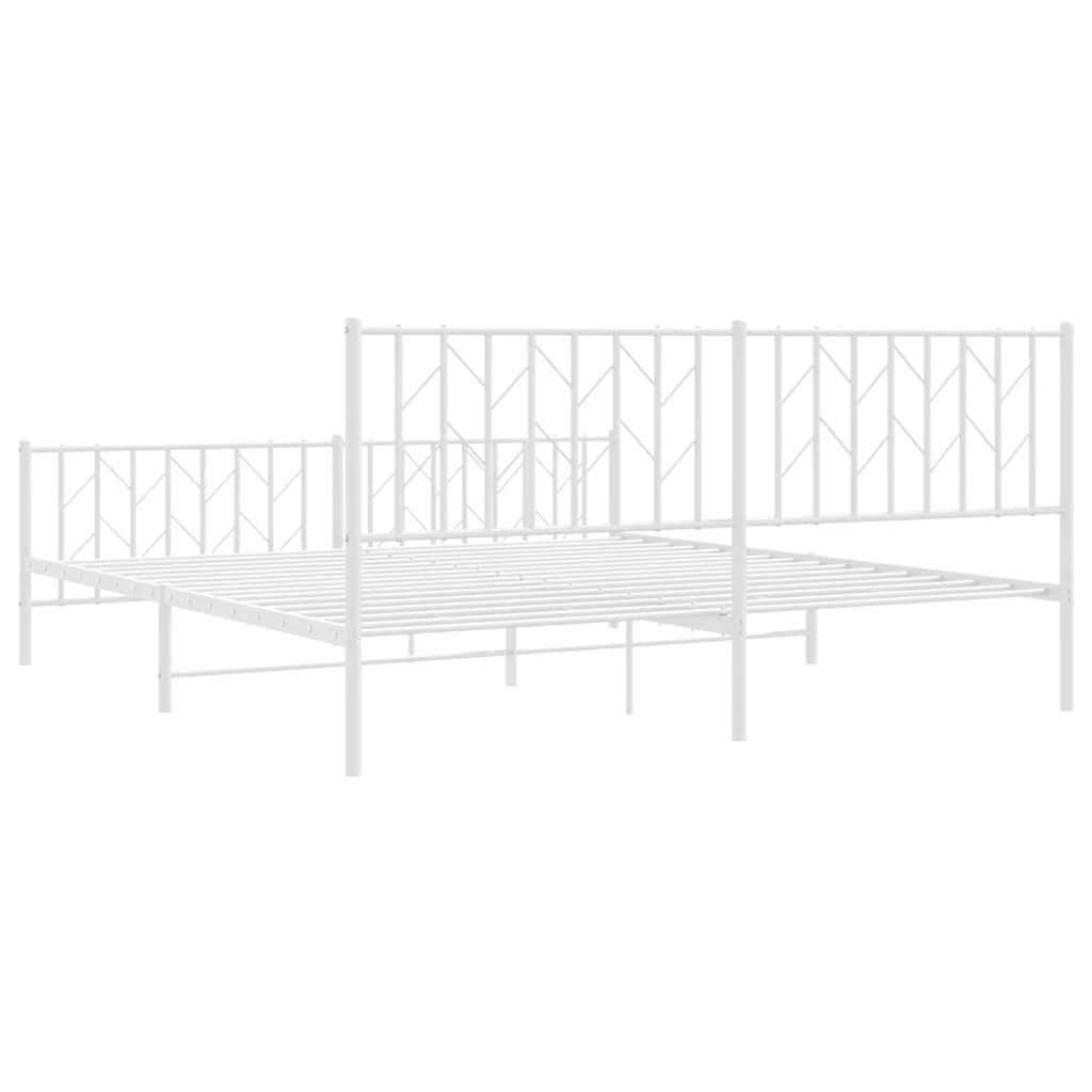 vidaXL Estructura cama sin colchón con estribo metal blanco 183x213 cm