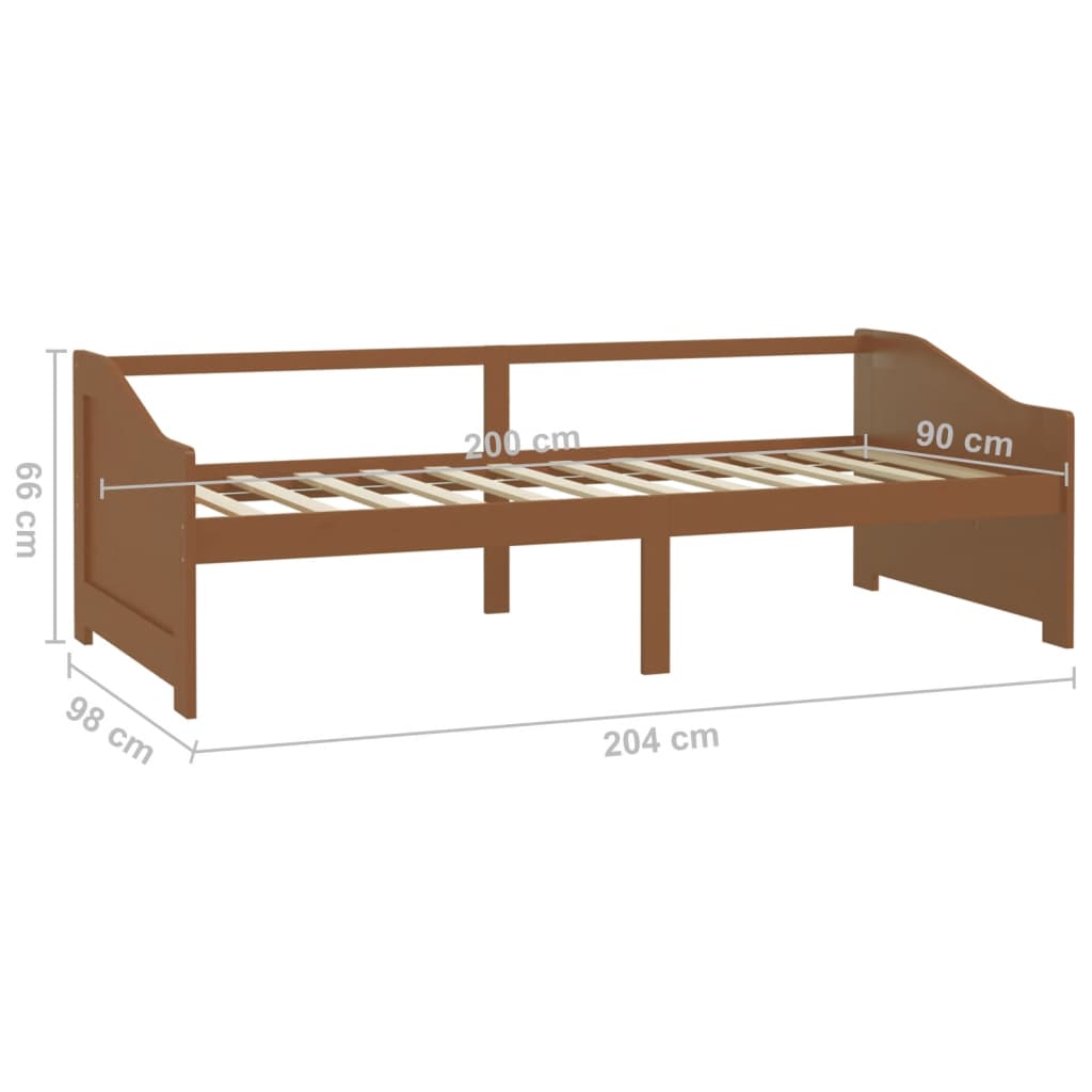 vidaXL Sofá cama de 3 plazas sin colchón marrón miel 90x200 cm