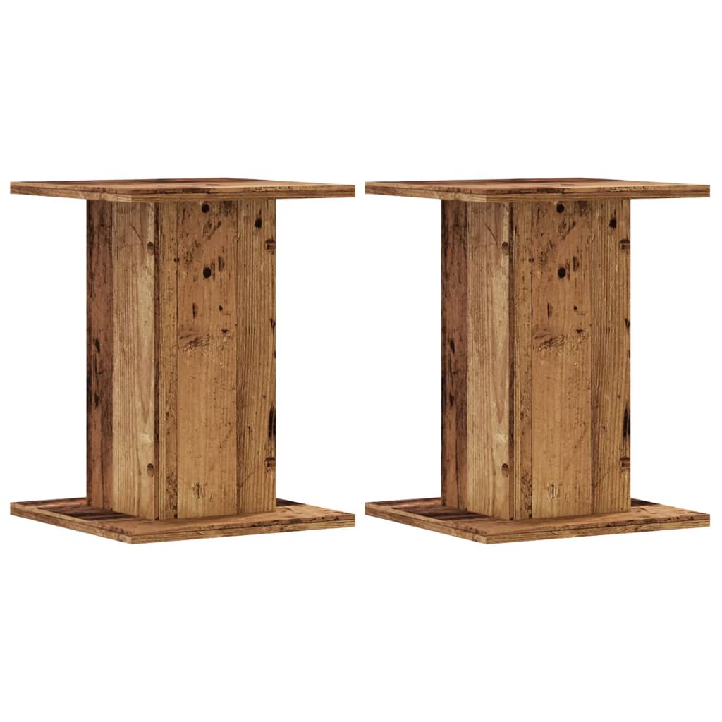 vidaXL Soportes altavoces 2 uds madera roble envejecido 30x30x40 cm