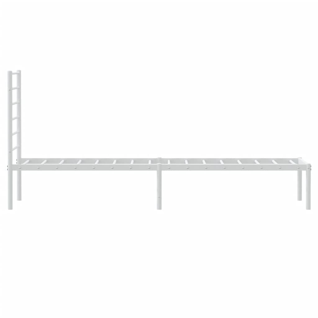 vidaXL Estructura cama sin colchón con cabecero metal blanco 90x200 cm