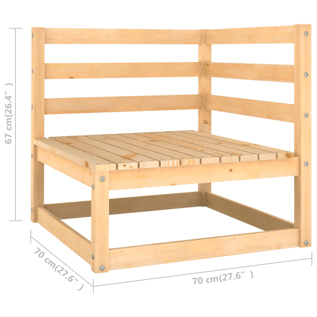 vidaXL Juego de muebles de jardín 10 pzas y cojines madera maciza pino