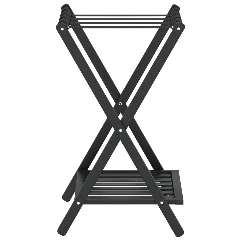 vidaXL Soporte para maletas bambú negro 68x38x58 cm