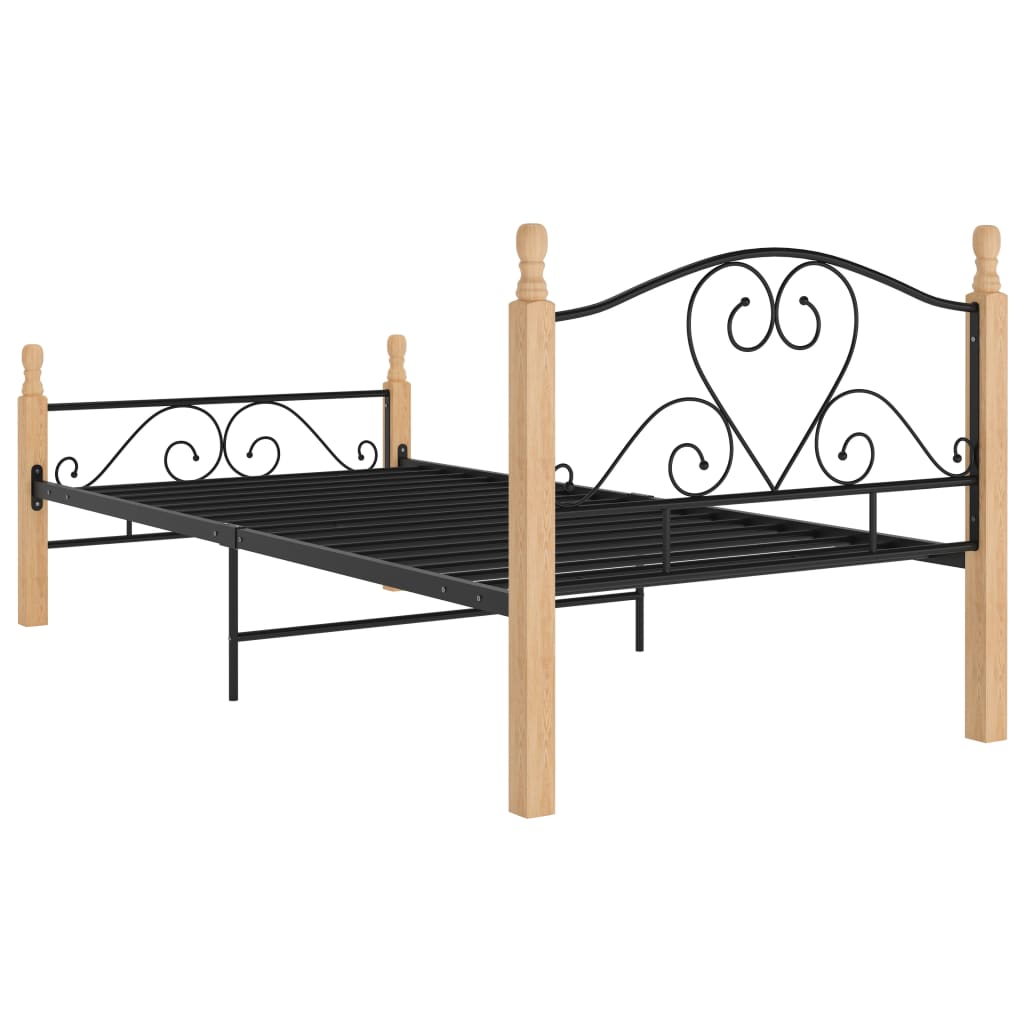 vidaXL Estructura de cama sin colchón metal negro 100x200 cm