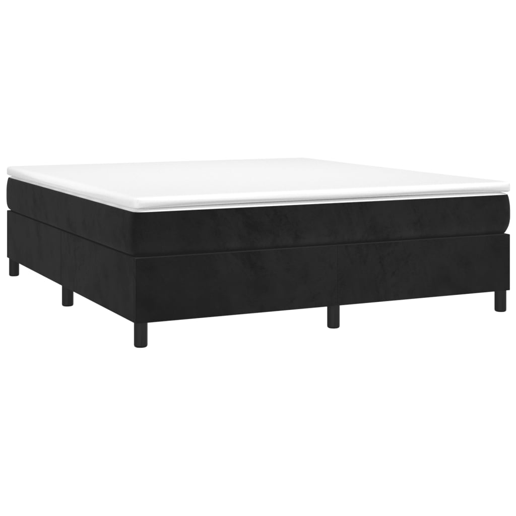 vidaXL Cama box spring con colchón terciopelo negro 180x200 cm