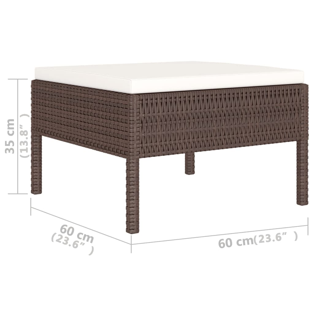 vidaXL Set muebles de jardín 6 piezas y cojines ratán sintético marrón