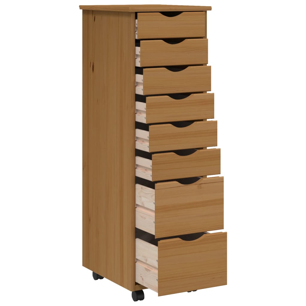 vidaXL Cajonera con Ruedas Moss Madera Maciza Pino marrón Miel : :  Hogar y cocina