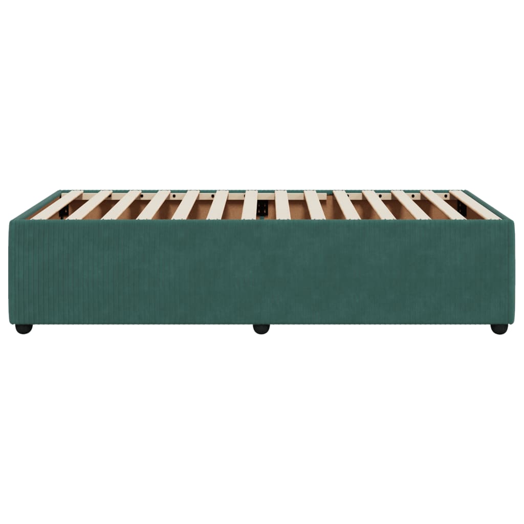 vidaXL Estructura de cama sin colchón terciopelo verde oscuro 80x200cm