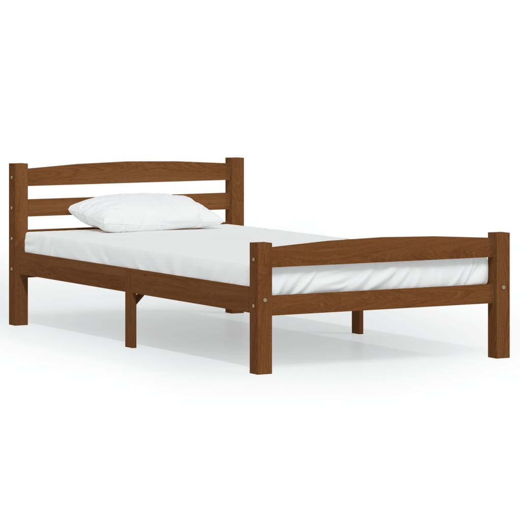 vidaXL Estructura cama sin colchón madera pino marrón miel 90x200 cm