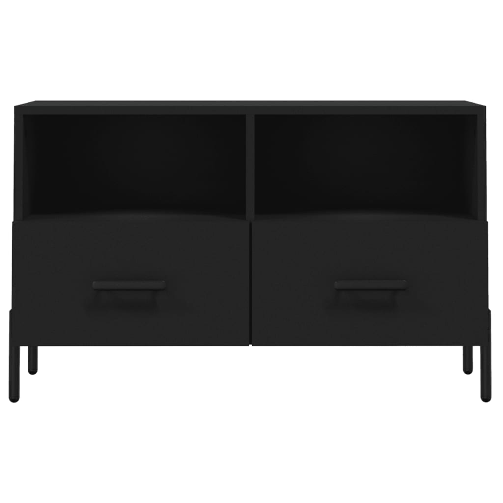 vidaXL Mueble para TV madera contrachapada negro 80x36x50 cm