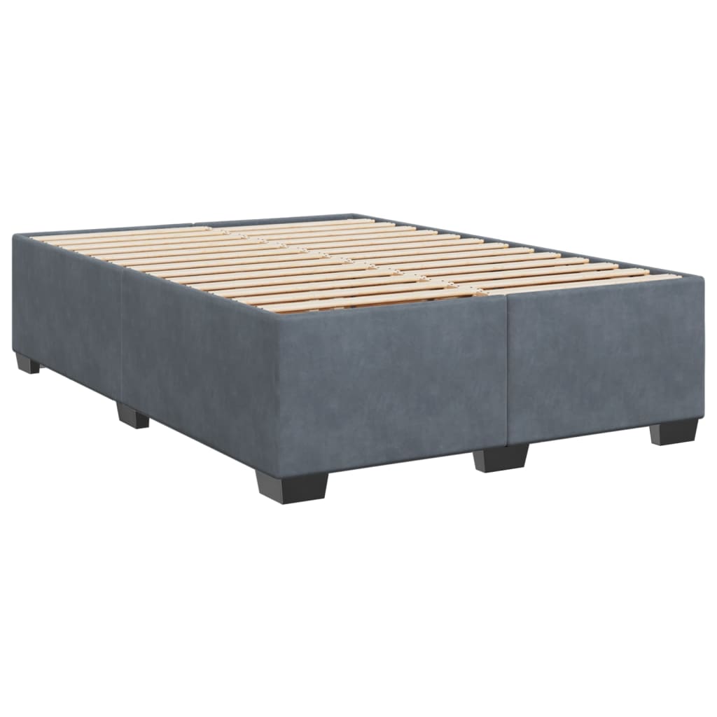 vidaXL Cama box spring con colchón terciopelo gris oscuro 140x200 cm