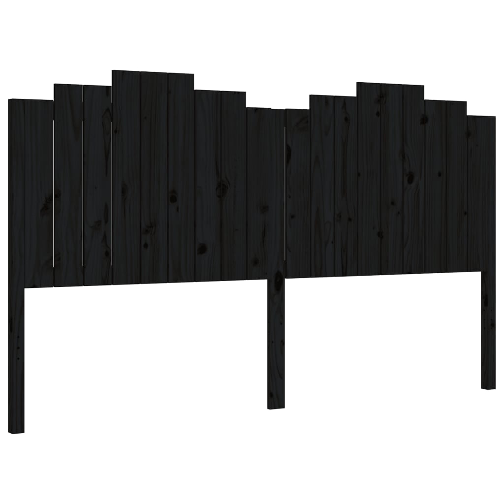 vidaXL Estructura de cama con cabecero madera maciza negro 180x200 cm