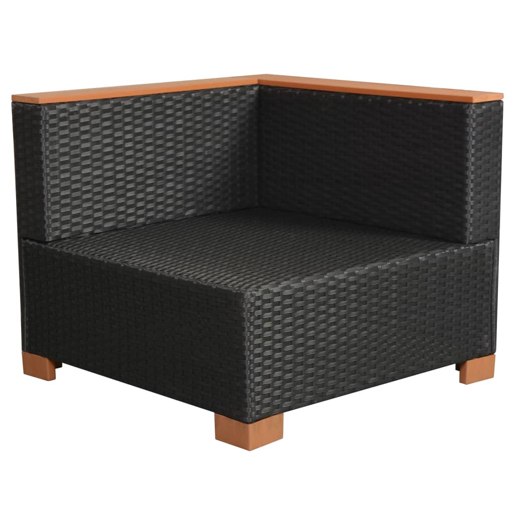 vidaXL Set muebles de jardín 6 piezas y cojines ratán sintético negro