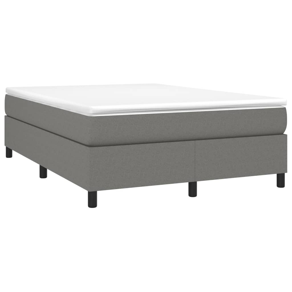 vidaXL Cama box spring con colchón tela gris oscuro 140x190 cm