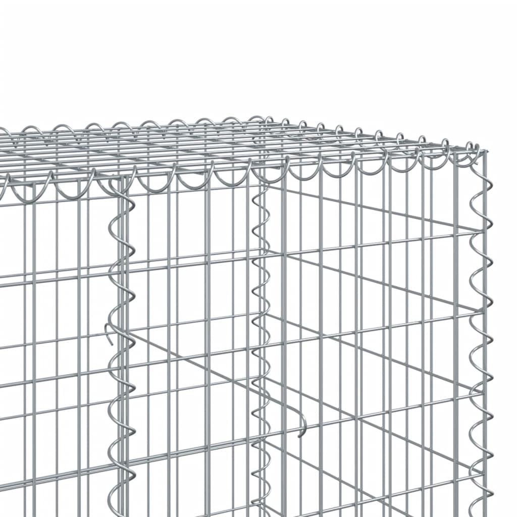 vidaXL Cesta de gaviones con cubierta hierro galvanizado 200x100x100cm