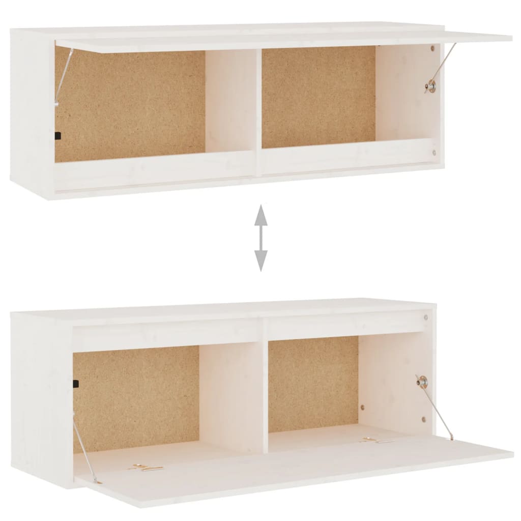 vidaXL Muebles para TV 2 piezas madera maciza de pino blanco