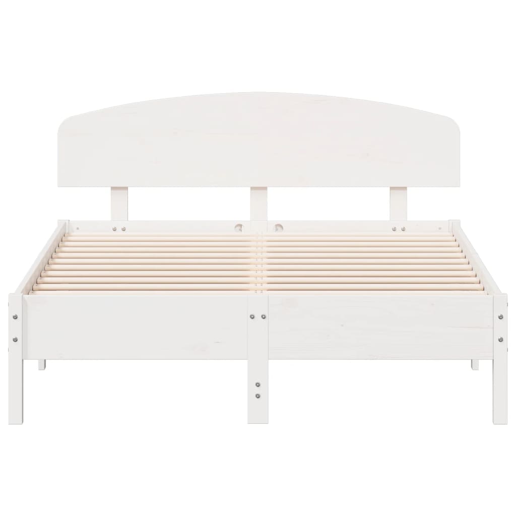 vidaXL Estructura de cama sin colchón madera maciza blanca 120x190 cm