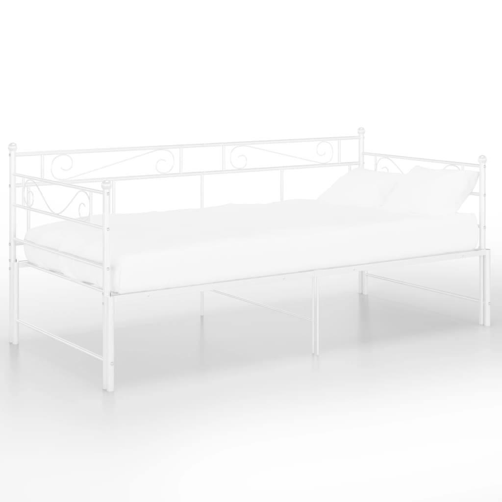 vidaXL Sofá cama extraíble sin colchón metal blanco 90x200cm