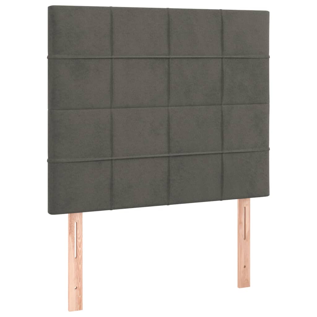vidaXL Cama box spring con colchón terciopelo gris oscuro 90x190 cm