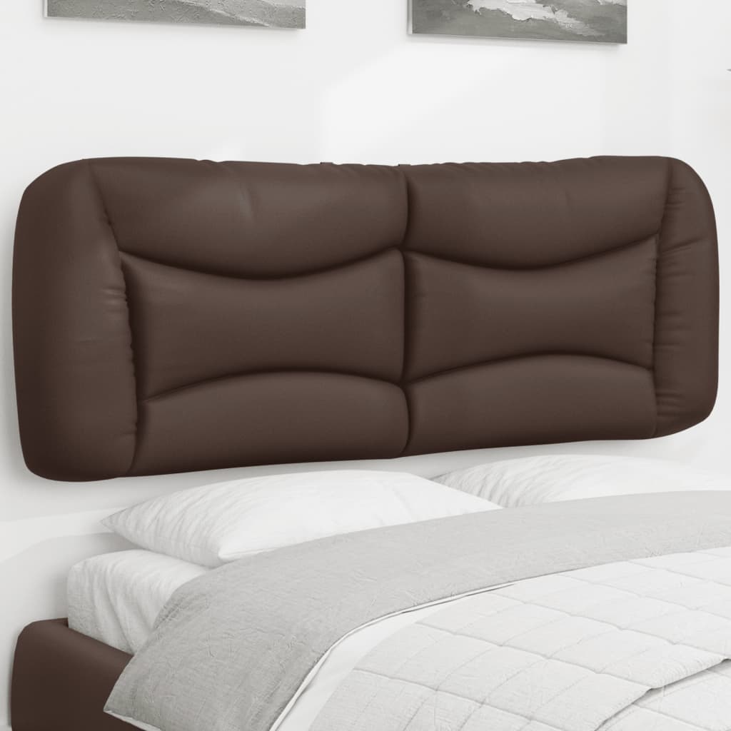 vidaXL Cabecero de cama acolchado cuero sintético marrón 120 cm