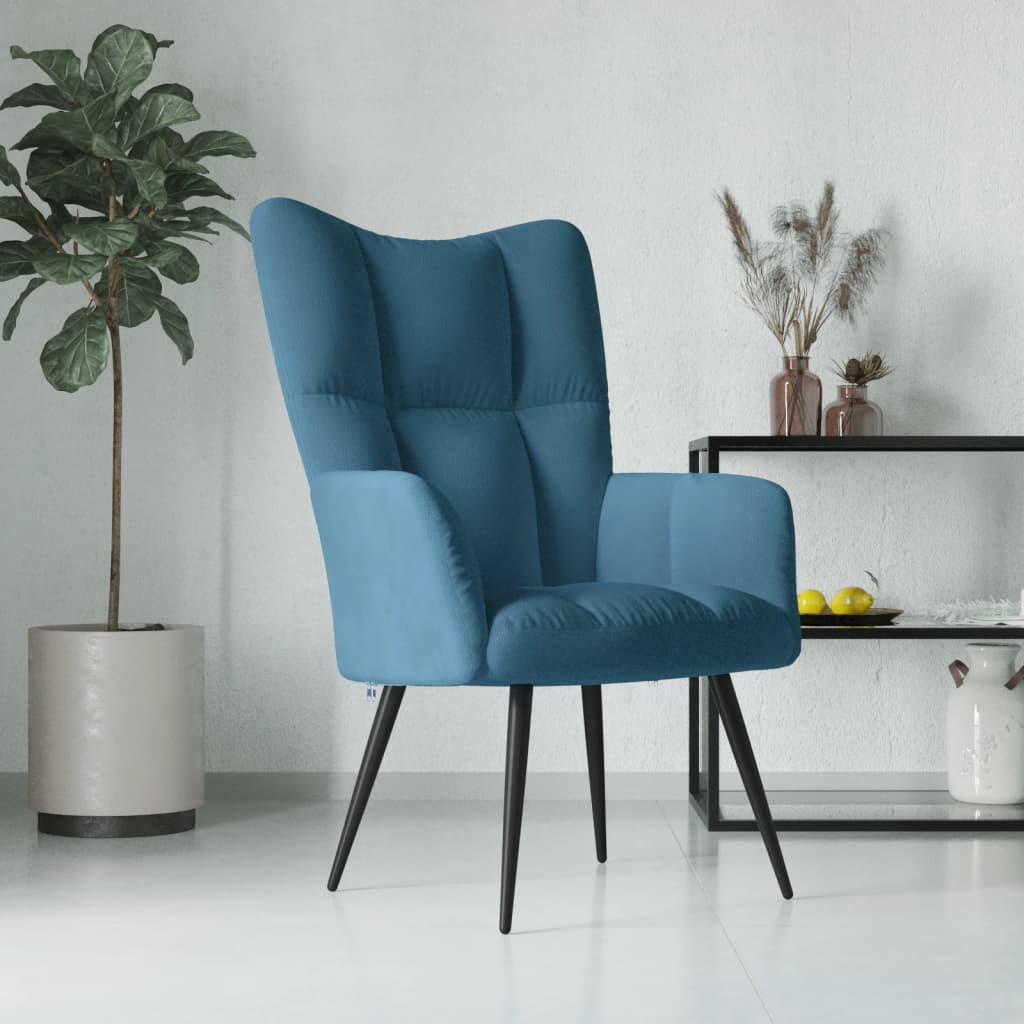 vidaXL Sillón de relax de terciopelo azul