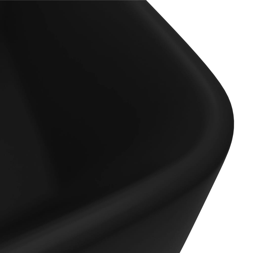 vidaXL Lavabo de lujo de cerámica negro mate 41x30x12 cm