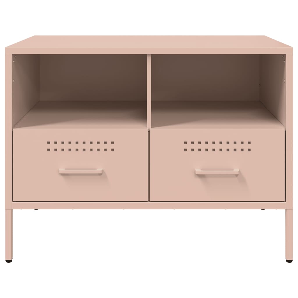 vidaXL Mueble para TV acero rosa 68x39x50,5 cm