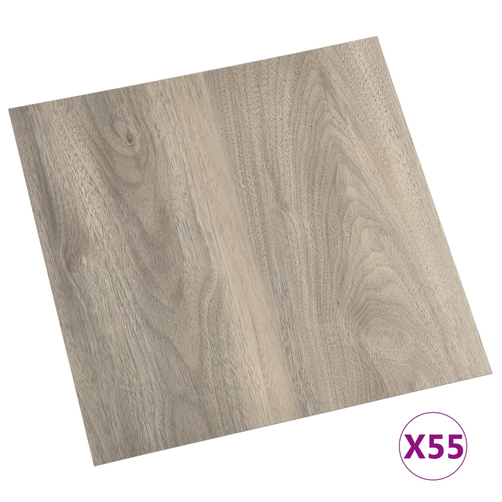 vidaXL Lamas para suelo autoadhesivas 55 uds PVC gris taupe 5,11 m²