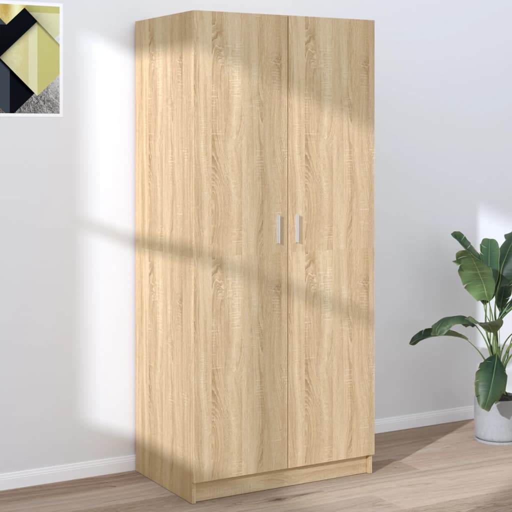 vidaXL Armario de madera contrachapada roble Sonoma 80x52x180 cm