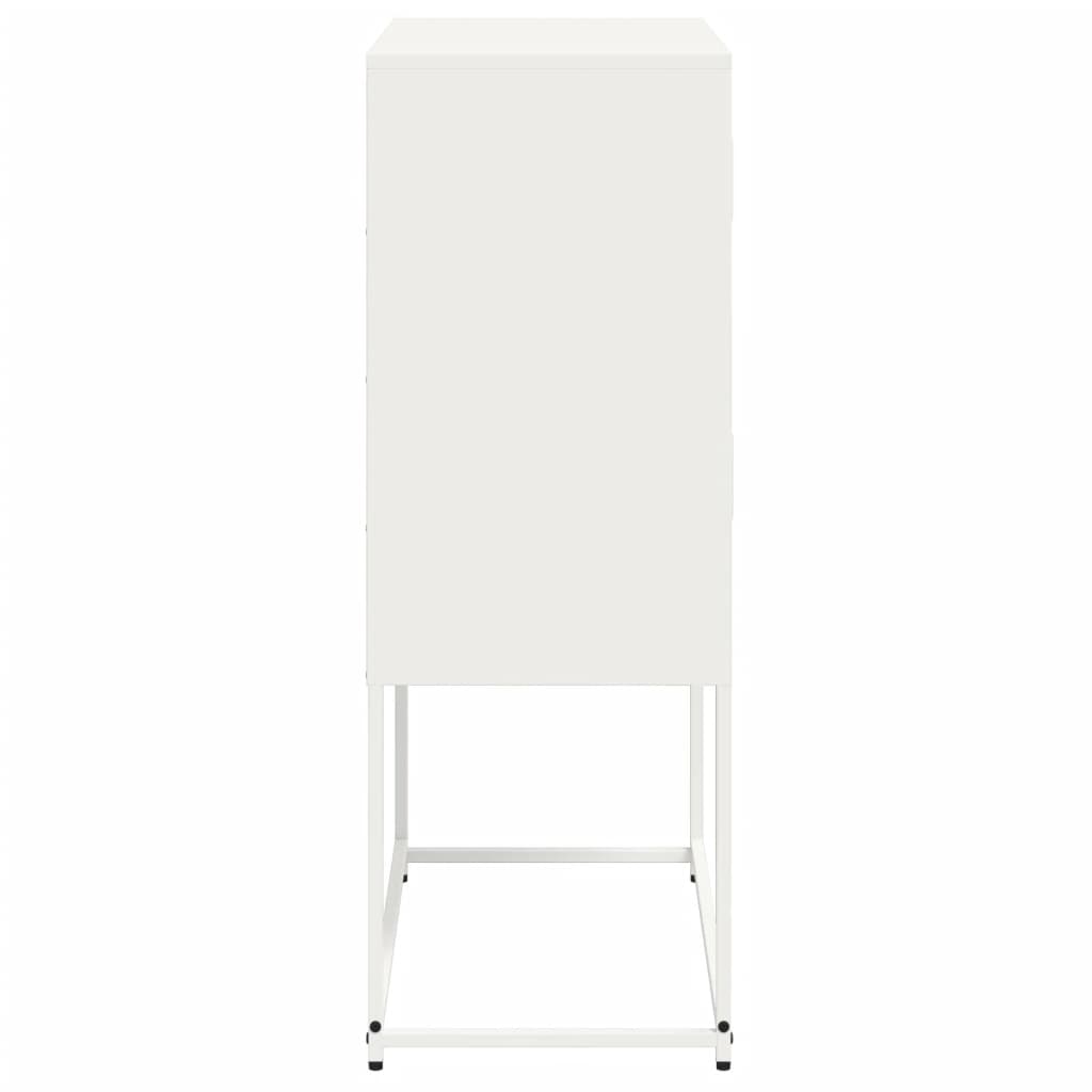 vidaXL Aparador de acero blanco 68,5x38,5x107 cm