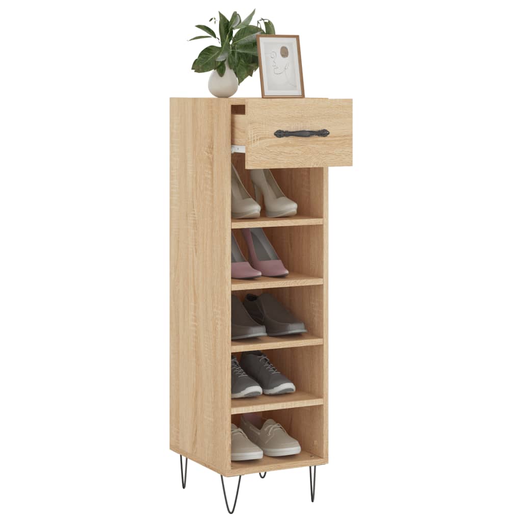 vidaXL Zapatero madera de ingeniería roble Sonoma 30x35x105 cm