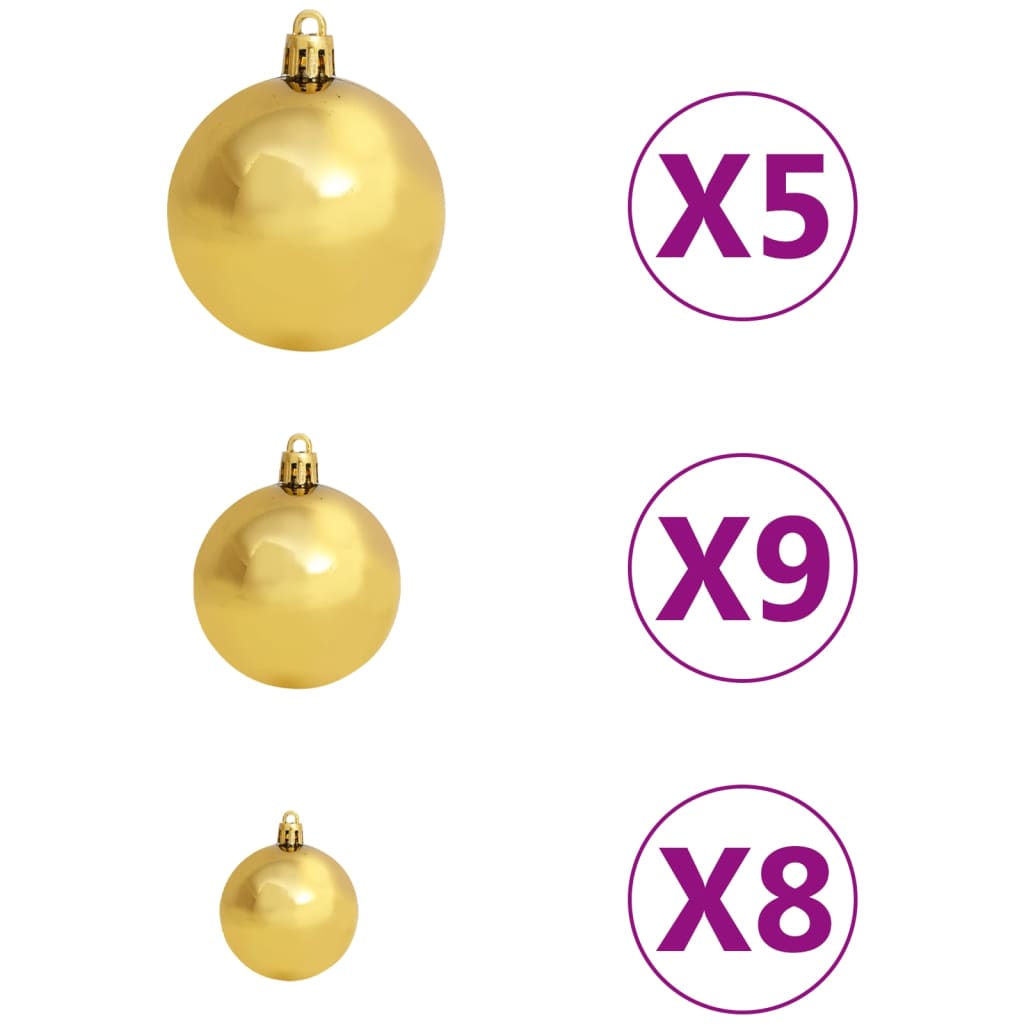 vidaXL Árbol de Navidad preiluminado con luces y bolas blanco 120 cm