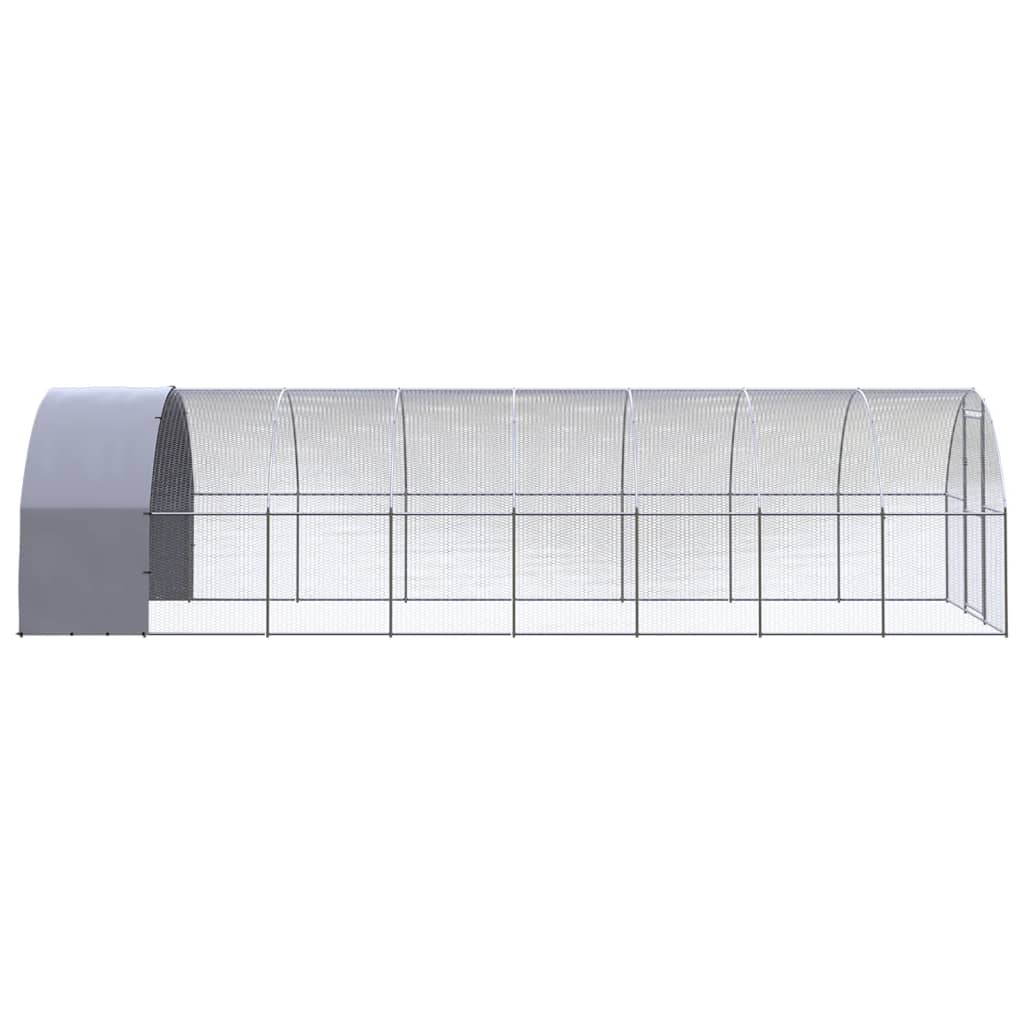 vidaXL Gallinero de exterior de acero galvanizado 3x8x2 m