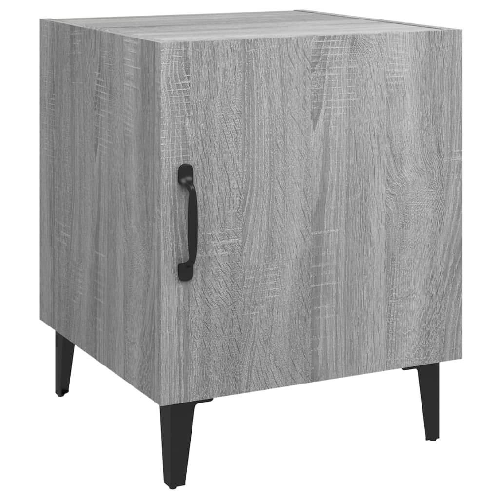 vidaXL Mesitas de noche 2 uds madera contrachapada gris Sonoma