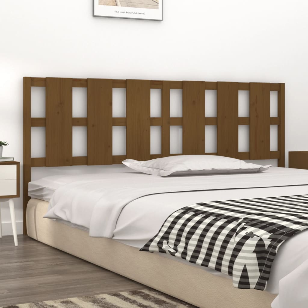 vidaXL Cabecero de cama madera maciza pino marrón miel 205,5x4x100 cm