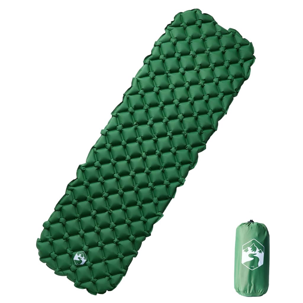 vidaXL Colchón inflable de camping para 1 persona verde 190x58x6 cm