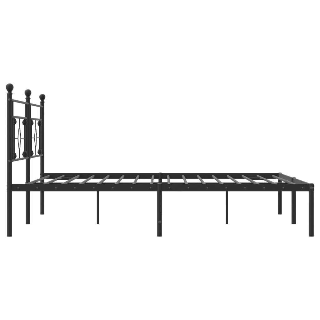 vidaXL Estructura cama sin colchón con cabecero metal negro 193x203 cm