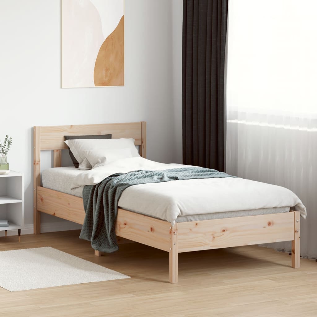 vidaXL Estructura de cama sin colchón madera maciza pino 75x190 cm