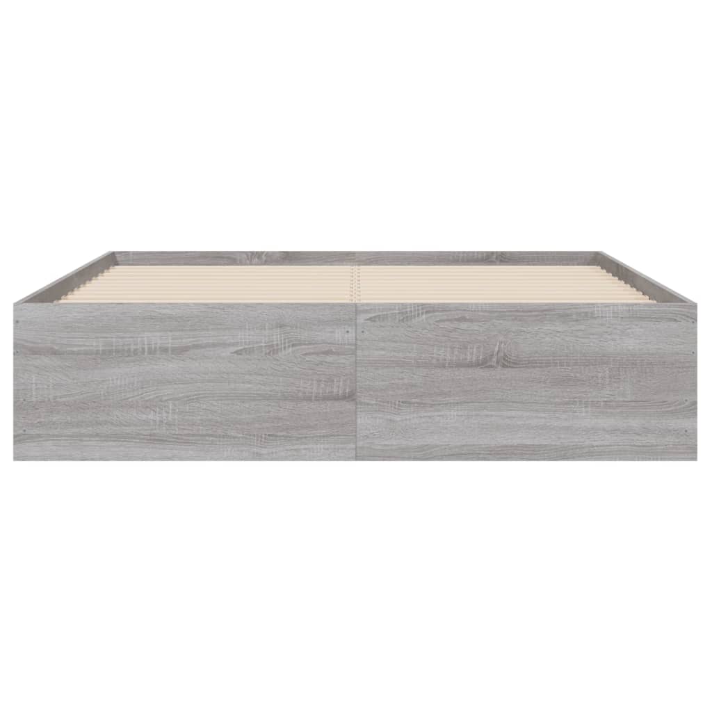 vidaXL Cama con cajones madera ingeniería gris Sonoma 120x190 cm