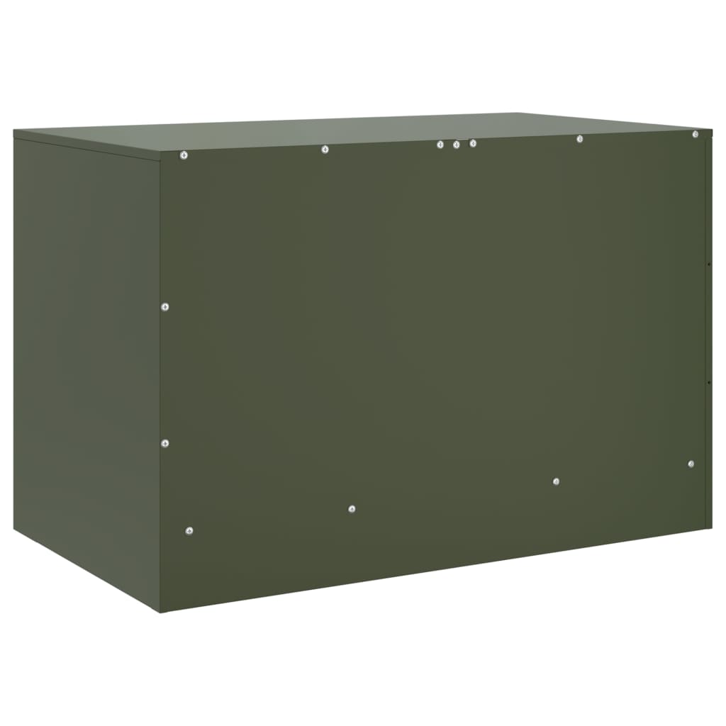 vidaXL Mueble para TV de acero verde oliva 67x39x44 cm