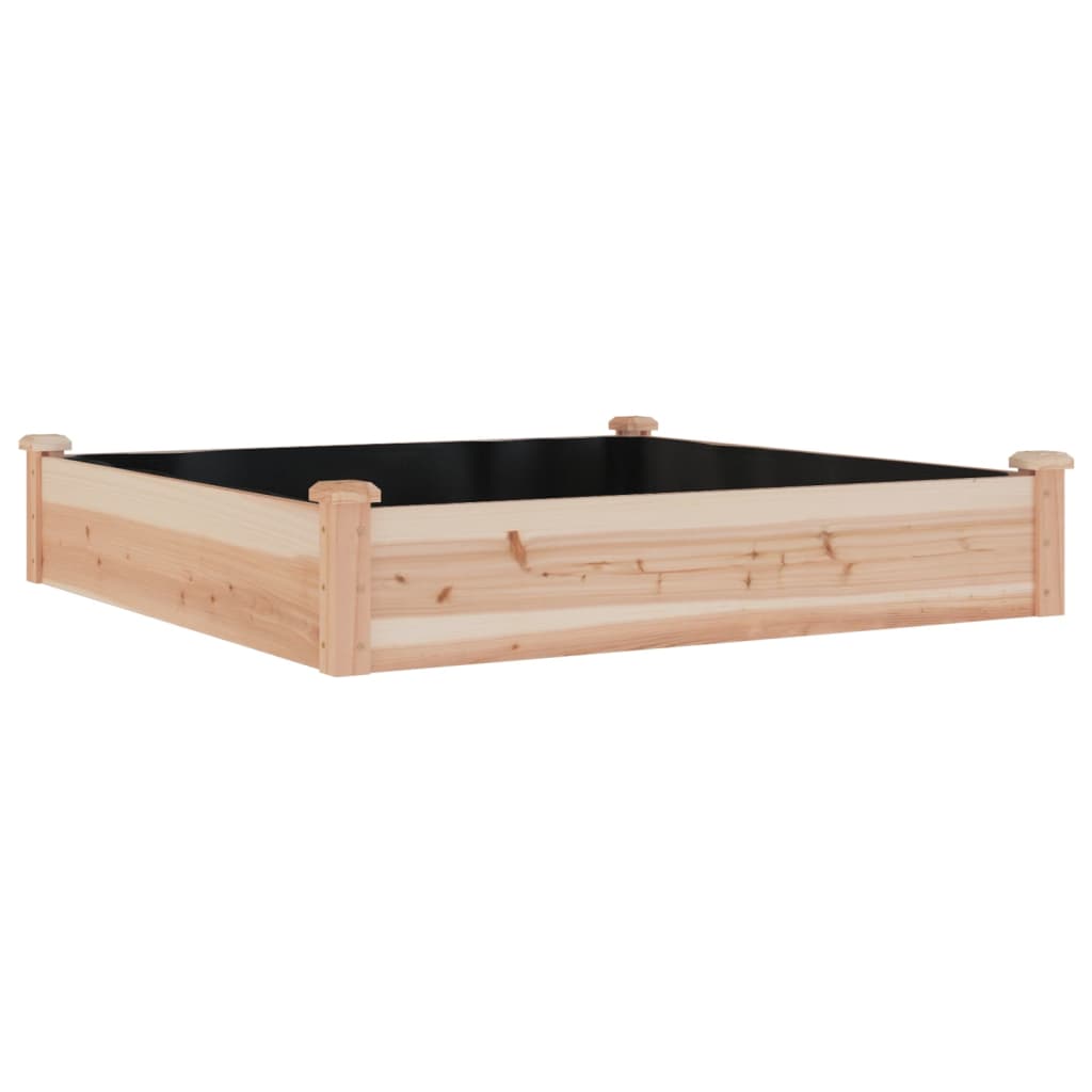 vidaXL Jardinera arriate con forro madera maciza abeto 120x60x25 cm