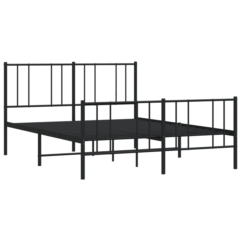 vidaXL Estructura cama sin colchón con estribo metal negro 120x200 cm