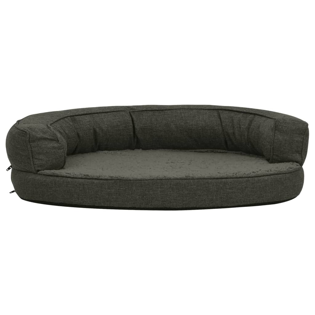 vidaXL Colchón para cama de perro ergonómico gris oscuro 75x53 cm