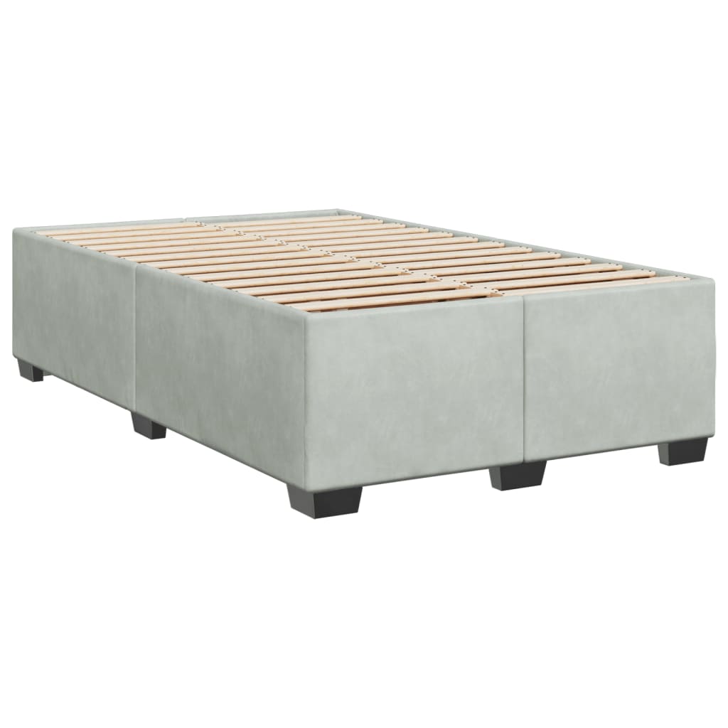 vidaXL Cama box spring con colchón terciopelo gris claro 120x190 cm