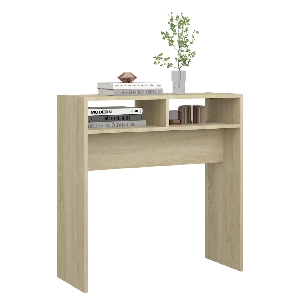 vidaXL Mesa consola madera contrachapada roble Sonoma 78x30x80 cm