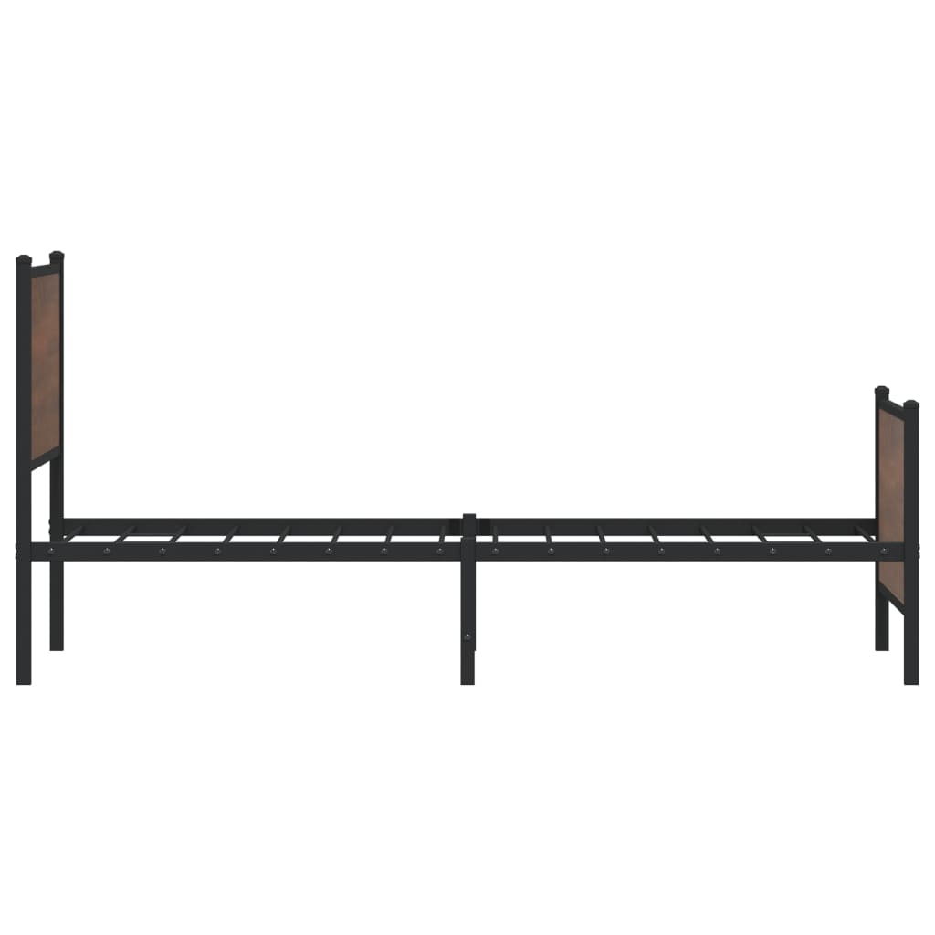 vidaXL Estructura de cama sin colchón metal marrón roble 90x200 cm