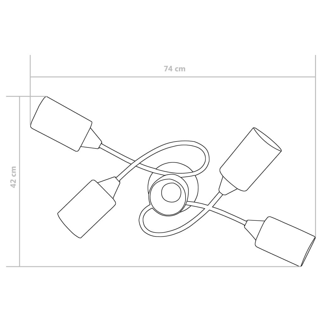 vidaXL Lámpara de techo pantallas cerámica cono blanco 5 bombillas E14