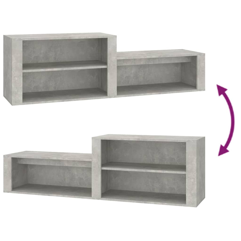 vidaXL Mueble zapatero madera contrachapada gris hormigón 150x35x45 cm