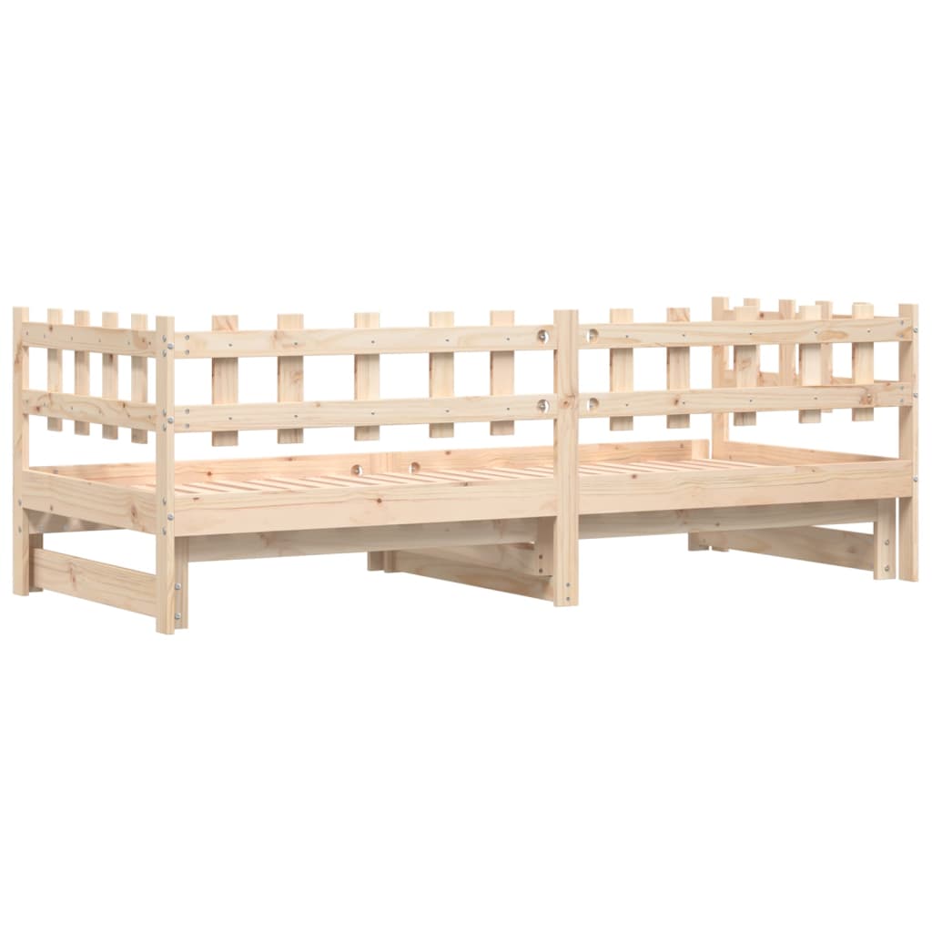 vidaXL Sofá cama extraíble madera maciza de pino 2x(90x200) cm