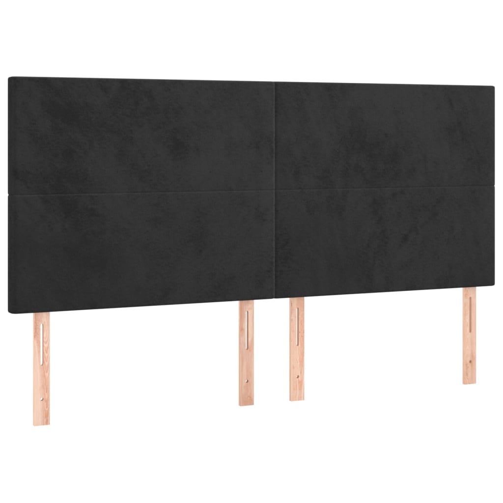 vidaXL Cama box spring con colchón terciopelo negro 180x200 cm