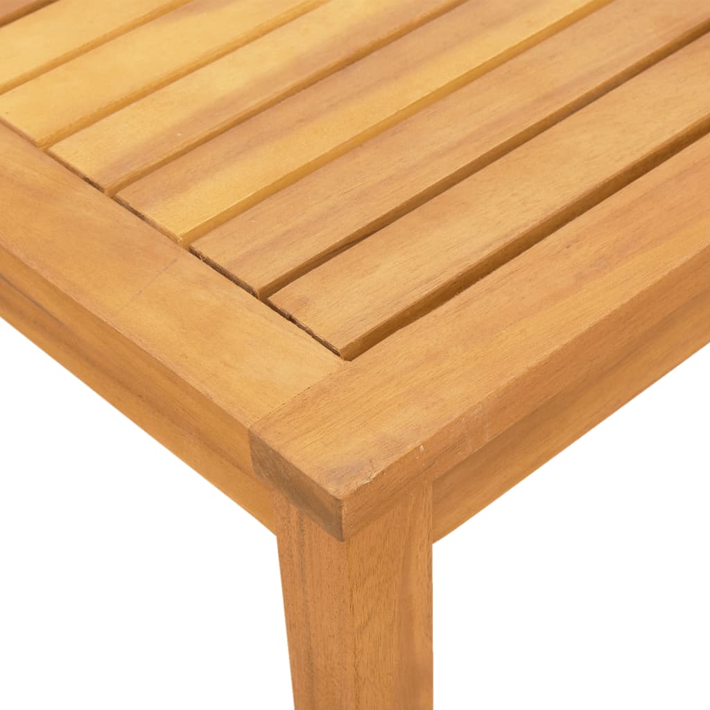 vidaXL Tumbonas 2 uds con mesa madera maciza acacia y textileno azul